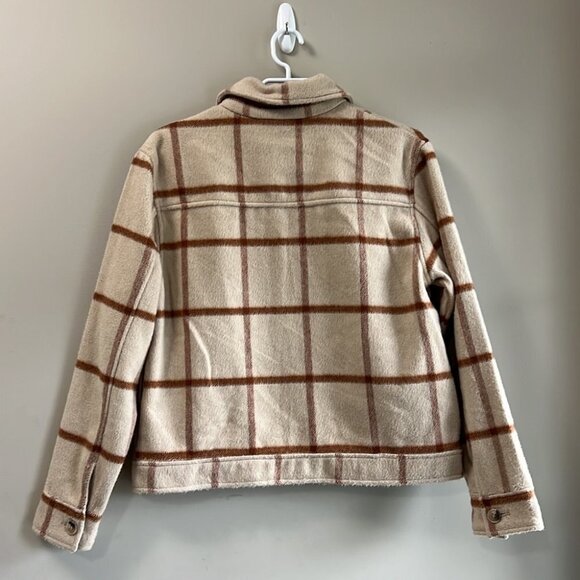 NWT Joie Women’s Wool Blend Cropped Plaid Button Down Jacket Size M - Picture 3 of 9